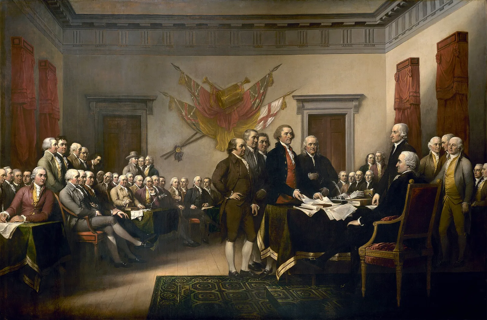John Trumbull’s painting of the Declaration of Independence being presented to Congress.